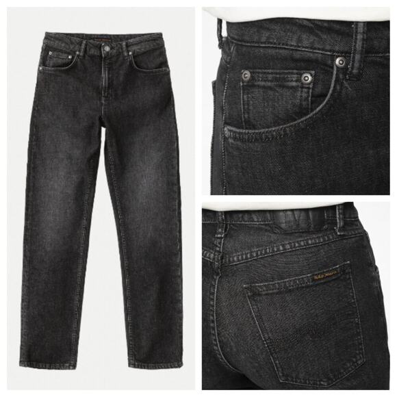 Nudie Jeans Women's Straight Sally Jean Pixelated Grey Size 34 - Picture 2 of 11